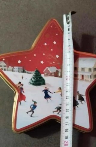 Caja metálica estrella Vintage Navideño