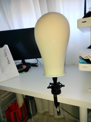 Peluca sintética lace front marrón+soporte peluca