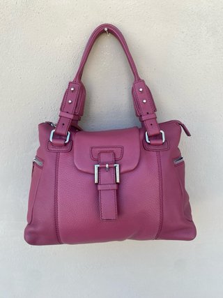 Borsa a spalla fucsia con fibbia