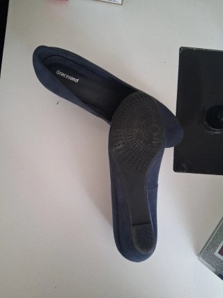 Elegante zapato azul Graceland con cuña