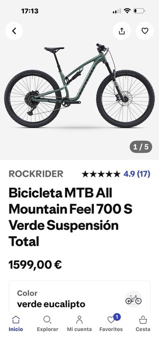 Bicicleta enduro NUEVA Talla M Rockrider Feel 700s
