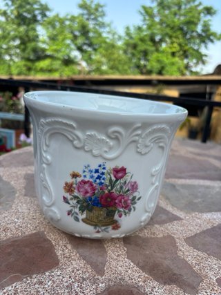 Macetero de  Cerámica Flores