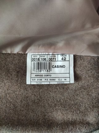 Abrigo Lana Drafe Coti Talla 42 Beige