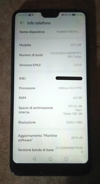 Huawei P20 Pro (128GB + 6GB RAM) con display NUOVO