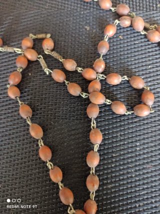 Antiguo Rosario de Madera y Metal