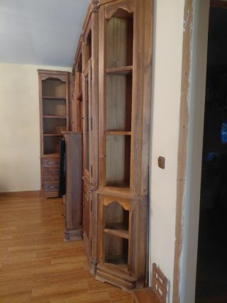 Mueble Salón Rústico Madera Completo,NO Televisión