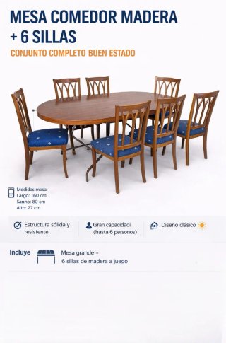 Sillas de comedor de madera y tela