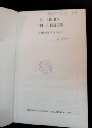 El libro del génesis - Gerhard von Rad. Sígueme