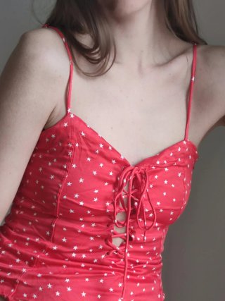 Body donna Zara rosso con stelle