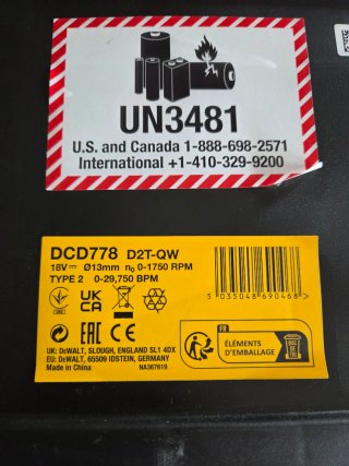 Taladro Dewalt 18V DCD778D2T-qw