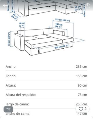 Sofá cama BARSLOV 3 plazas con arcón