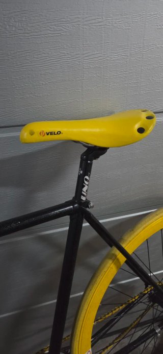 Bicicleta Fixie Negra Ruedas Amarillas