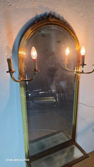 Antiguo recibidor latón y cristal