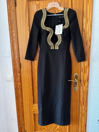 Vestido Lanca Perfume Talla 36 Negro Dorado