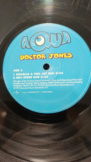 Aqua - Doctor Jones 12 Vinilo (1997) Remixes VG