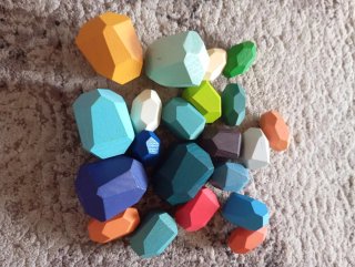 Juego 21 Piezas Bloques Madera Colores