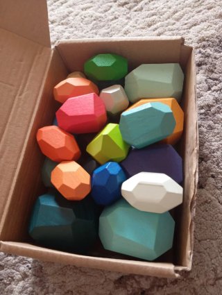 Juego 21 Piezas Bloques Madera Colores
