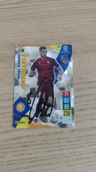 Carta Mikel Merino firmada Panini