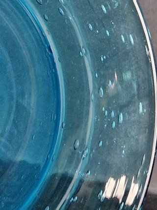Ciotola vetro blu con bolle.Made in Italy-Murano