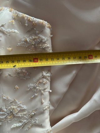 Pronovias Ivory Champagne Strapless Wedding Dress