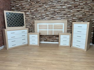 Dormitorio completo: cómoda, mesitas y cabecero