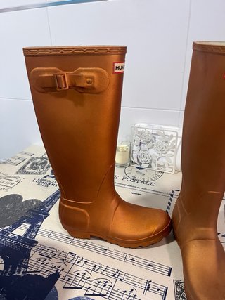 Botas de agua Hunter doradas/ naranjas