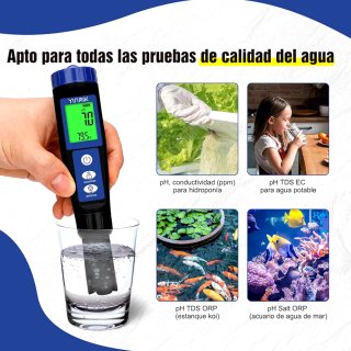 Medidor pH piscina salinidad digital/6 en 1/NUEVO