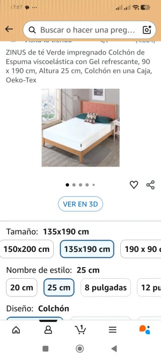 Cama 135x190 poco uso + cabecero + barandilla