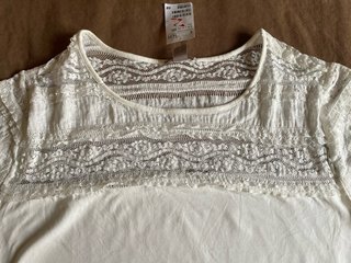 Blusa H&M encaje algodón y elastano Talla XXL