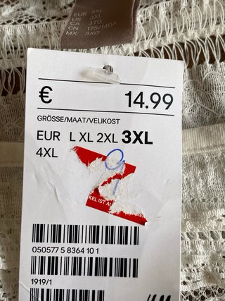 Blusa H&M encaje algodón y elastano Talla XXL