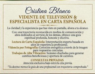 VIDENTE RECONOCIDA CRISTINA BLANCO