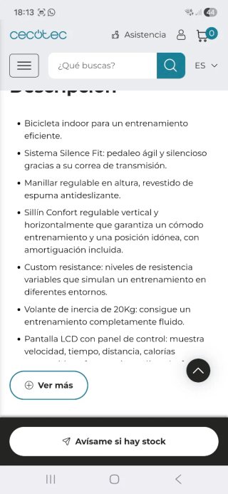 Bicicleta Estática Cecotec Extreme 20