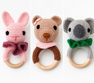 Amigurumi Conejo, Oso y Koala Tejidos