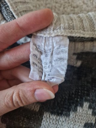 Maglione vintage uomo geometrico beige/grigio