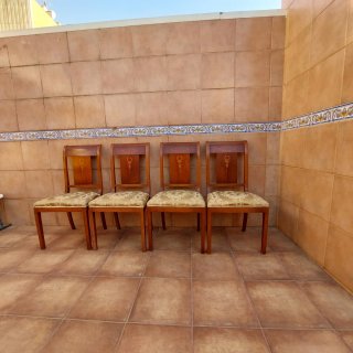 Conjunto 5 Sillas Comedor Noble Madera y Tela