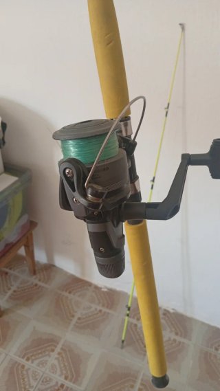 Caña de pescar con carrete