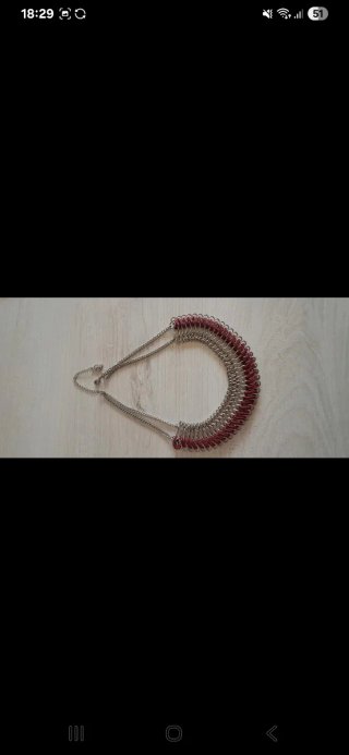 Collana donna perline rosa e argento