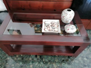 Mesa de centro madera y cristal