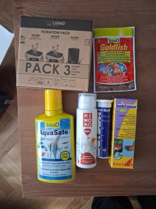 Pecera 13L con decoraciones
