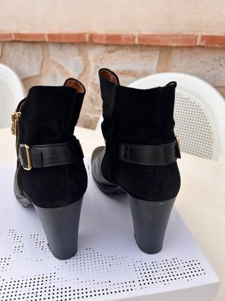 Botines Hispanitas Piel y Ante Negro