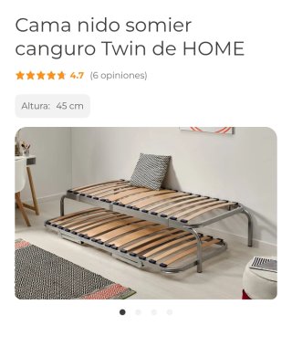 Cama nido somier canguro con dos colchones