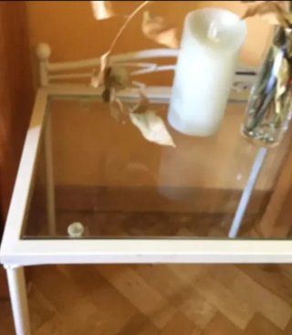 Comodino in Cristallo e Ferro Battuto