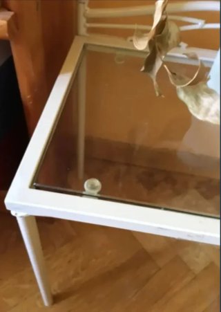 Comodino in Cristallo e Ferro Battuto