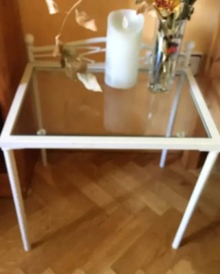 Comodino in Cristallo e Ferro Battuto