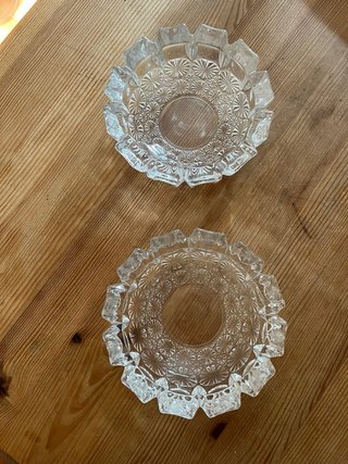 2 Platos Cristal Tallado Vintage