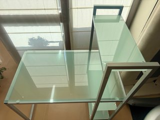 Escritorio cristal y metal 120x100x60