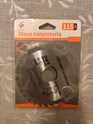 Disco carpintería 115mm 30 dientes. Para madera