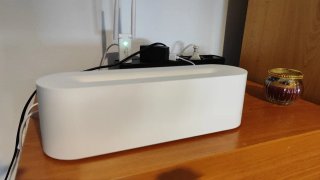 Humidificador moderno blanco con luces