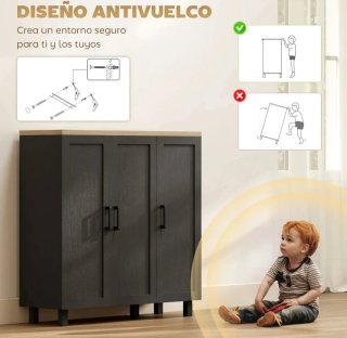 Aparador de salón o cocina, 3 puertas y estantes