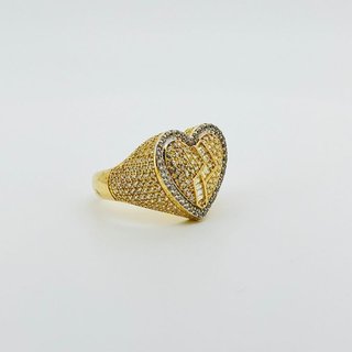 ANILLO CORAZON CON CIRCONITAS. Oro 18